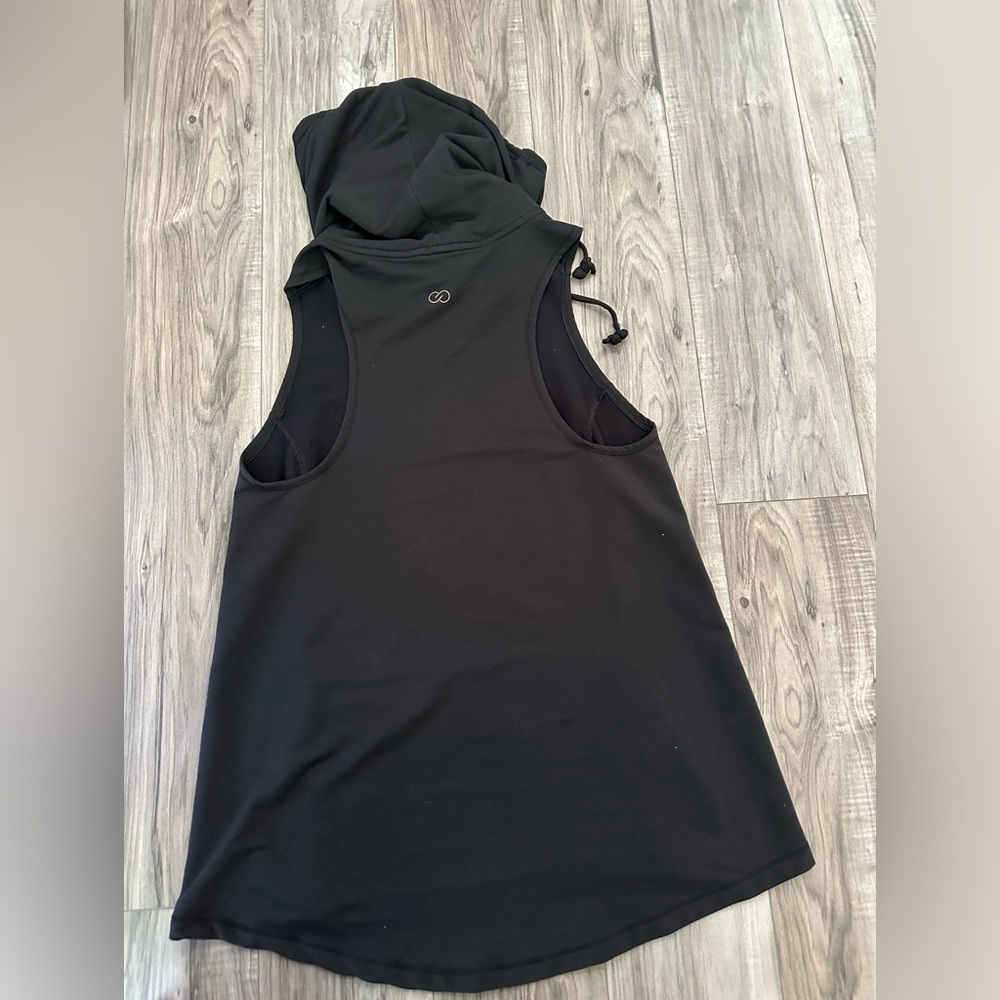 Calia Sweatshirt Hoodie Sleeveless Funnel Neck Kangaroo Pocket Black Size Large - Picture 4 of 9